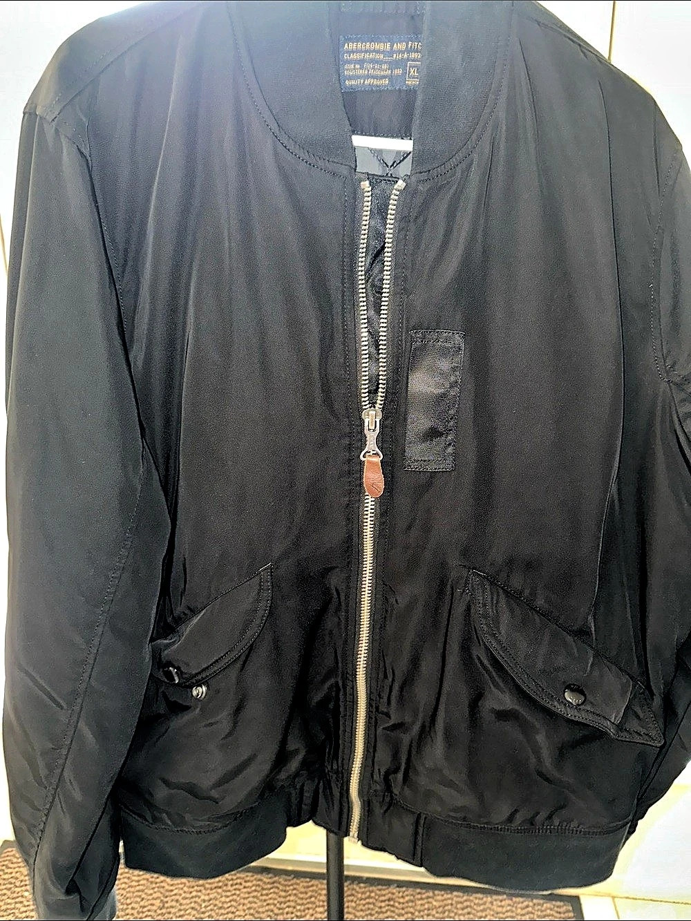 Abercrombie & Fitch Military Bomber Jacket Black XL
